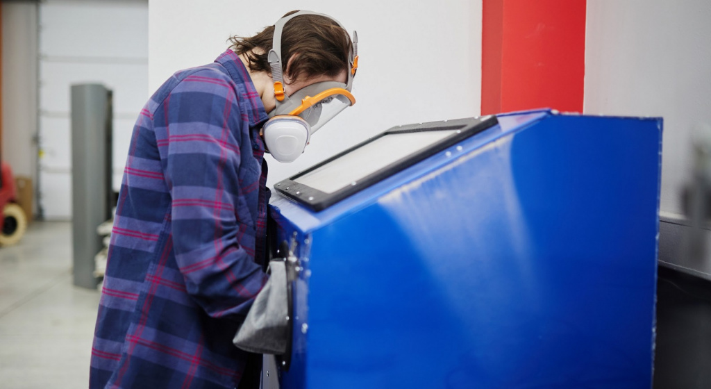 Процесс обработки в пескоструйном аппарате